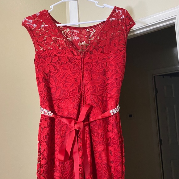 Red long dress - Picture 3 of 4